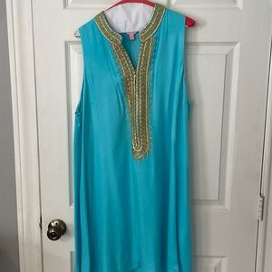 Lilly Pulitzer shift dress turquoise 16